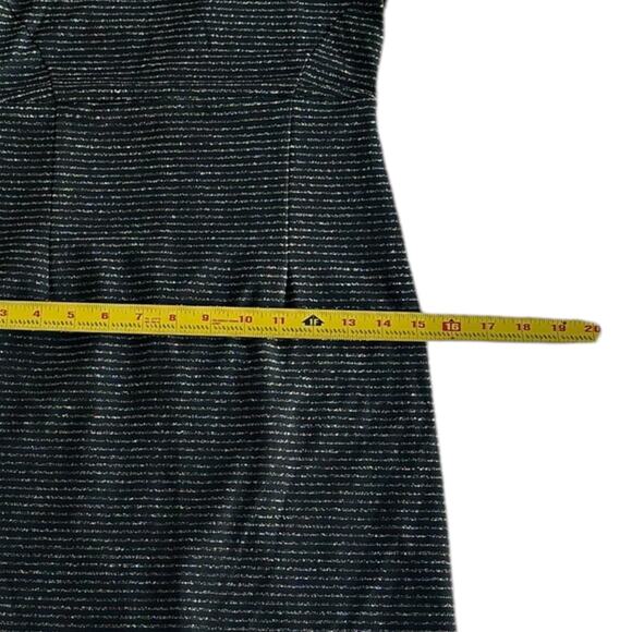 Womens Dress Size Medium Black Metallic Gold Stripe Soft Goth Professional Party - Picture 3 of 7